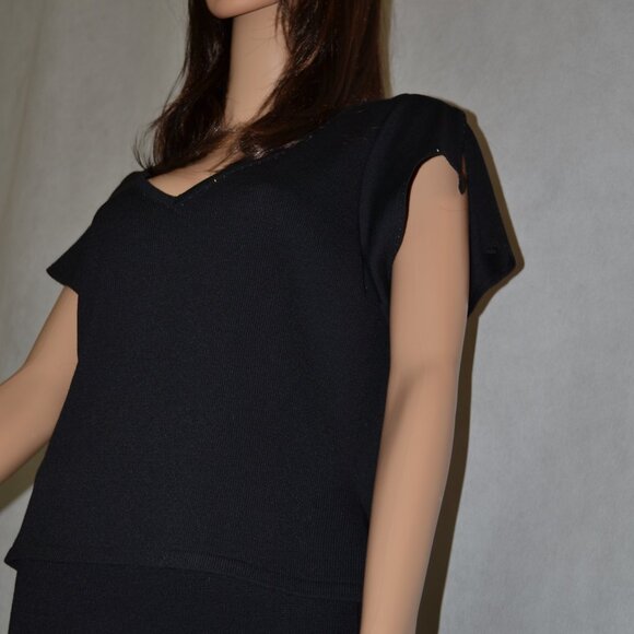 ST. JOHN EVENING/COLLECTION  BY MARIE GRAY BLACK SPANISH-STYLE SKIRT SET SIZE 8 - Picture 4 of 8